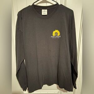 Simply Southern Black Long Sleeve Shirt with Sunflower